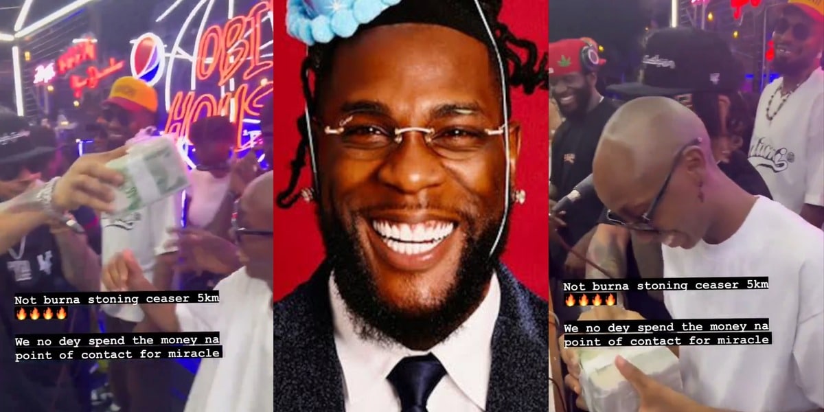 Burna Boy gifts TikTok star, DJ Dope Ceaser, 500k cash in the club