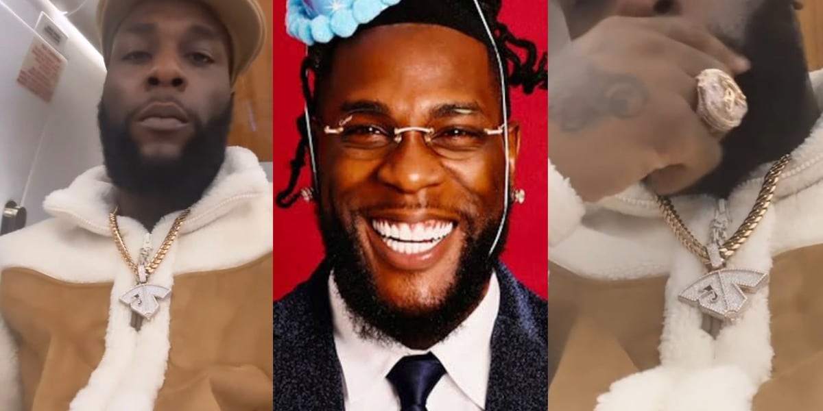 "Nice and decent" - Burna Boy flaunts new multi-million naira ice-cold necklace