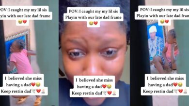 "I don’t even know my dad" - Emotional scene unfolds as little girl kisses and hugs deceased father's photo