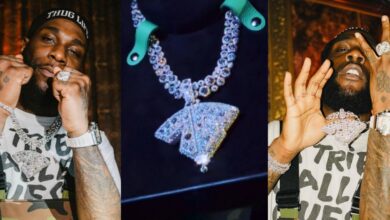 Burna Boy flaunts newly acquired million-dollar custom diamond chain