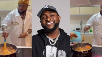 "OO1 forever, my number 1" - Fans go gaga as Davido plays chef for crew members after successful Christmas show