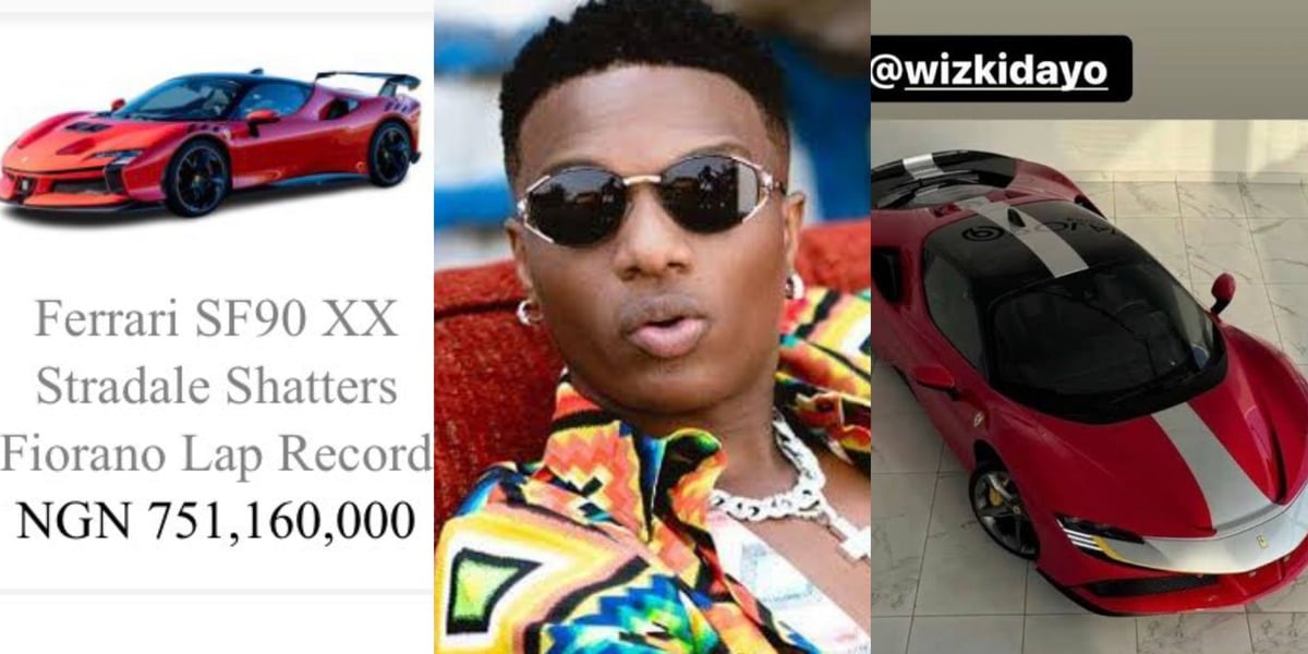 "Ola of Lagos reap am" - Nigerian man exposes real price of Ferrari SF90 bought by Wizkid for ₦1.4 billion