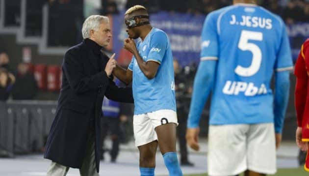Serie A: Osimhen, Politano bag red cards in Napoli's 2-0 defeat to Roma
