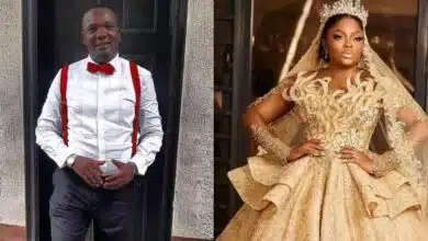 "This our wedding dress you picked is fine" – Yomi Fabiyi gushes over Funke Akindele, she reacts