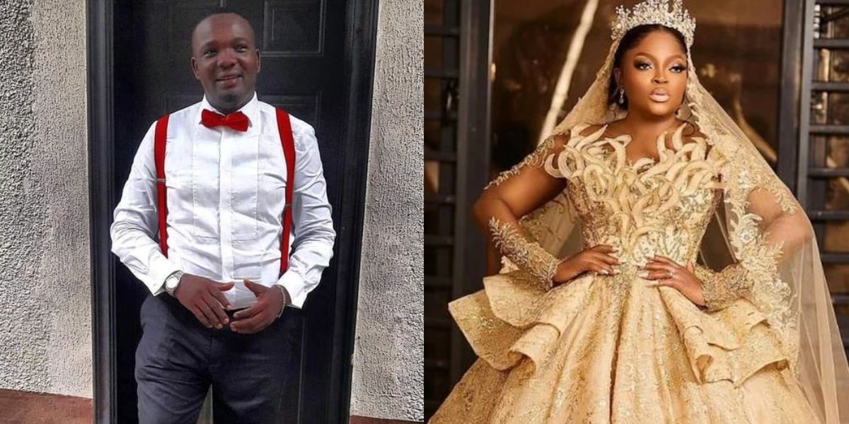 "This our wedding dress you picked is fine" – Yomi Fabiyi gushes over Funke Akindele, she reacts