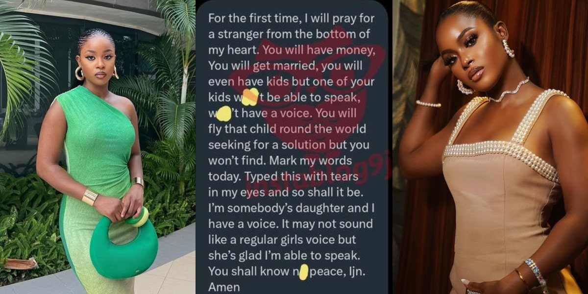 "You shall know no peace" – Bella Okagbue prays for lady who trolled her online over her voice