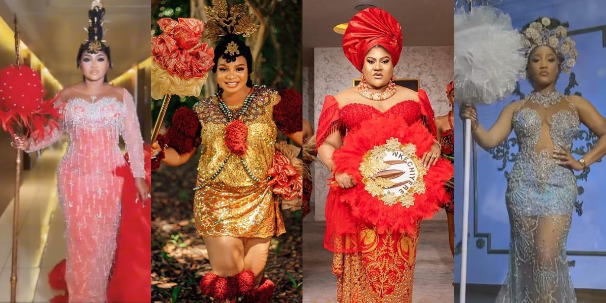Photos of Celebrities' exquisite traditional attires to Mercy Aigbe's Ada Omo Daddy movie premiere