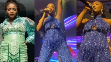 "Someone's preggy" – Pregnancy speculations circulate after Simi performs on stage in jumpsuit
