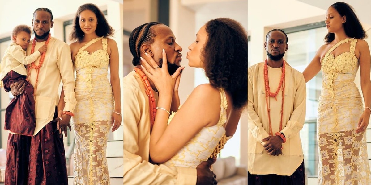 Omashola gushes over his fiancée as he releases lovely family photos ahead of their wedding