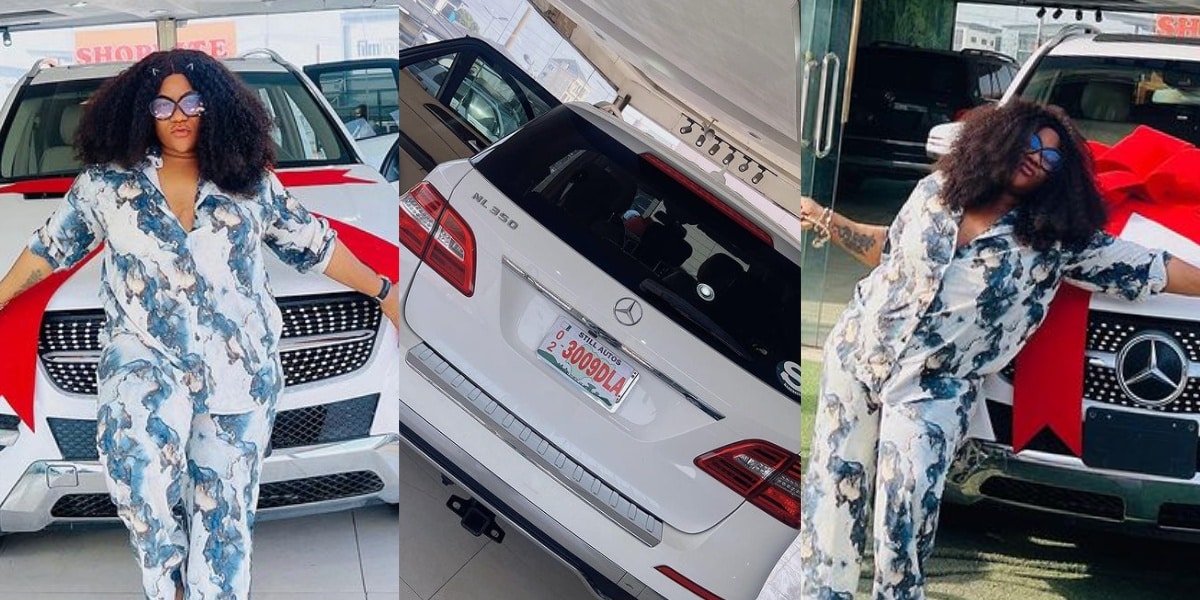 "One of my toughest years" – Nkechi Blessing gifts herself a brand new car for Christmas