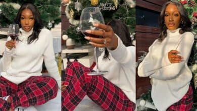 “Is that a ring” – Rudeboy's girlfriend, Ivy raises speculations as she flaunts ring in Christmas photo