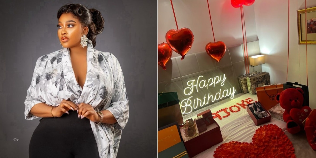 "He got me big time" – Biodun Okeowo overjoyed as her man surprises her