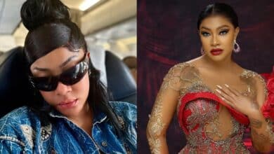 "I have been on limelight for over 20 years" – Angela Okorie brags as she washes hand with expensive champagne
