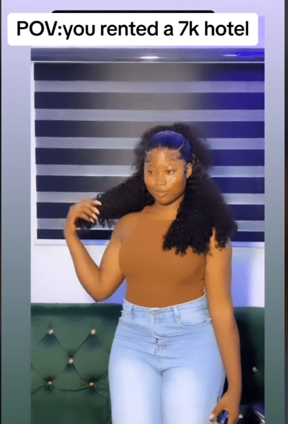 "I entered one chance"- Lady shares video of N7k hotel room she paid for, it stuns many