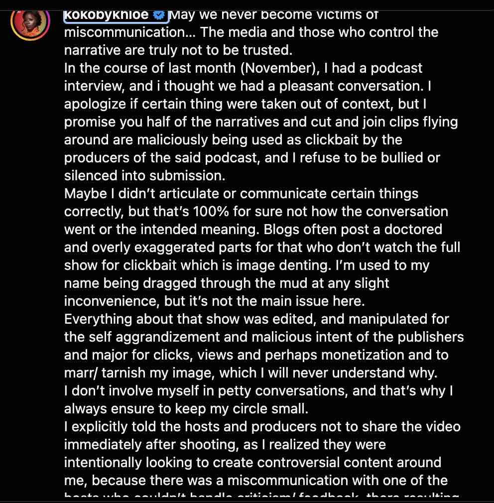 "May we never become victims of miscommunication" - Khloe calls out podcast crew for setting her up