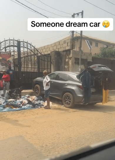 "N23million car" - Video of man selling 'Okirika' used clothes with exotic car causes buzz