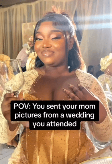 "How my mum responded to the pictures I took at a wedding" - Lady shares controversial photo sent to her mum 