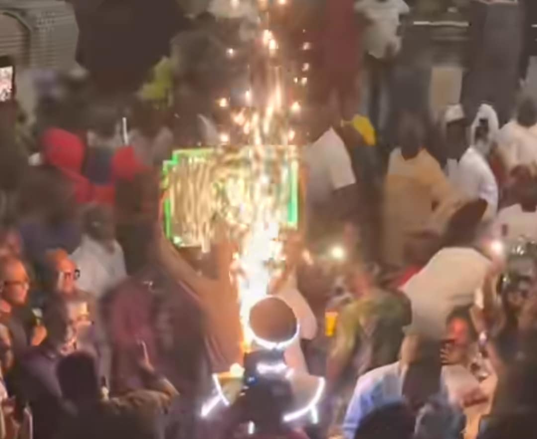 "Dorime inside wake keeping" - Ekiti family serves roasted crocodile at burial event, invites guests with Champagne board