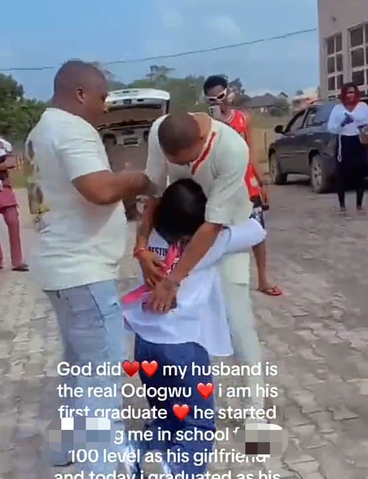 Lady husband graduation school