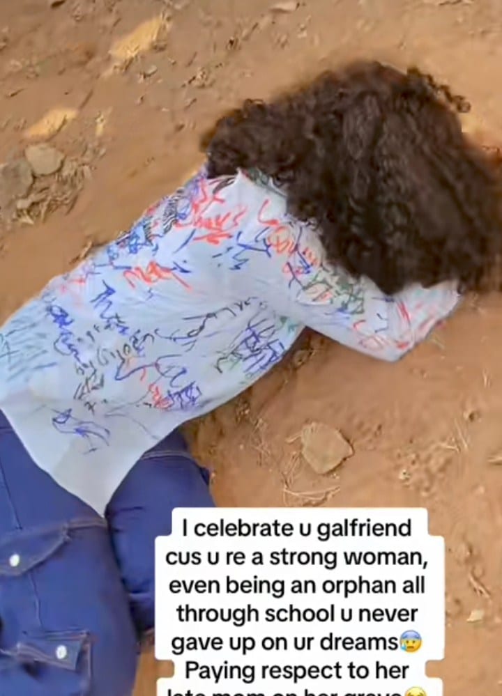 Graduates orphan parents graves