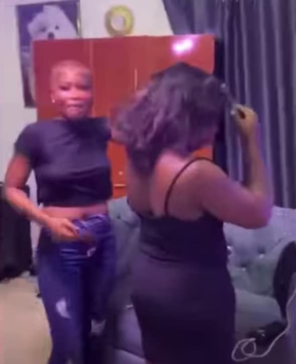 "Because of Gbola" – Lady fights her bestie for reportedly sleeping with her boyfriend