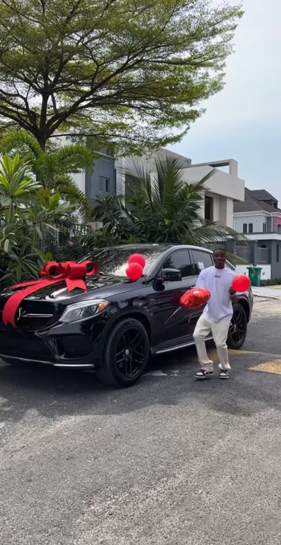 Lady overjoyed as she gets Mercedes Benz as Christmas gift from boyfriend