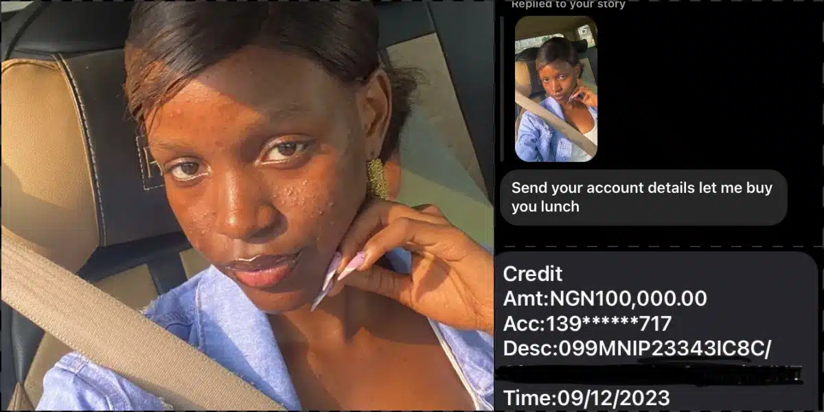 Lady receives N100K cash gift for having a flawless beauty
