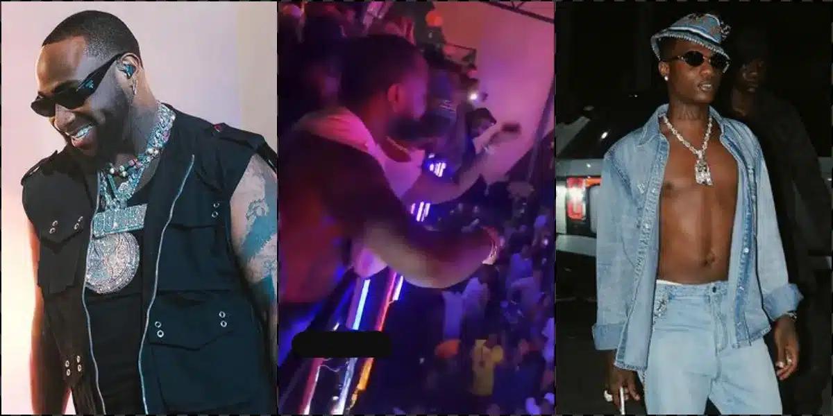 Moment Davido intervenes as Wizkid lands a slap on overzealous fan