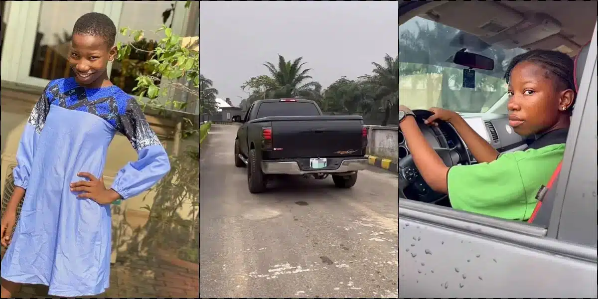 Emmanuella causes a stir as she drives a car