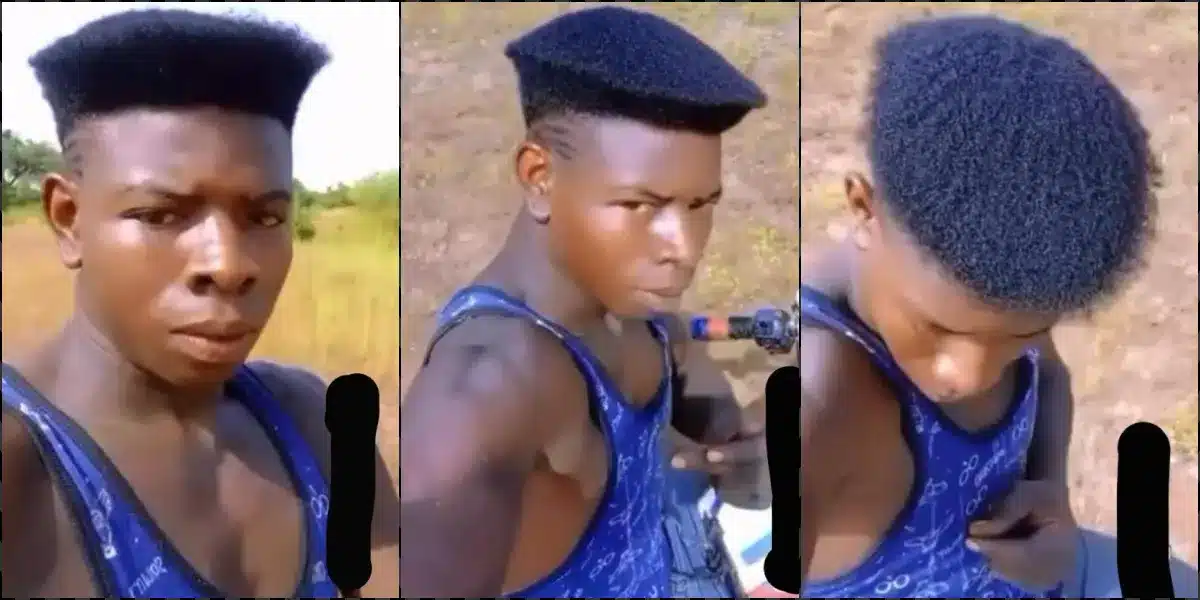 “Hide your girlfriends” – Bike man warns as he flaunts his Christmas hairstyle