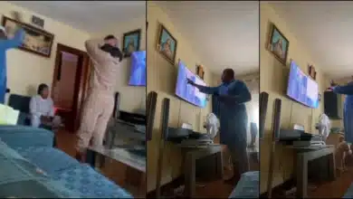 lady dad broken tv prank