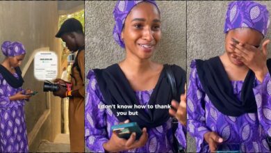 Student selling cake burst in tears as man surprises her with N20K
