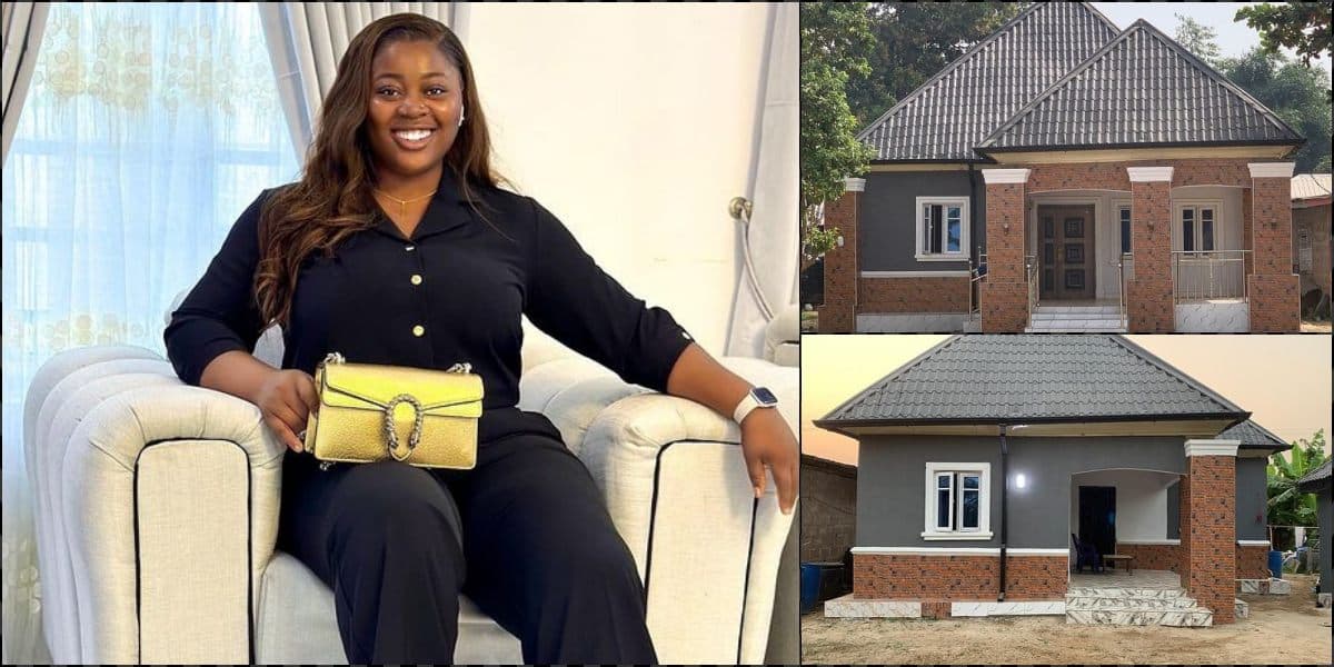 Content creator, Obiora Maryjane gifts parents a new house
