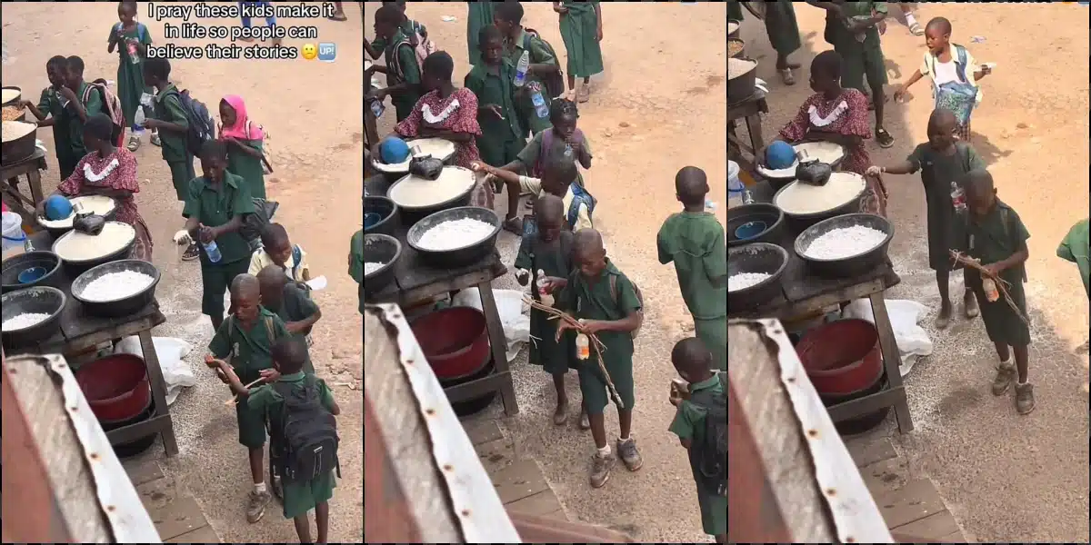 "She's a super hero" - Garri seller praised for allowing students take from her business without paying