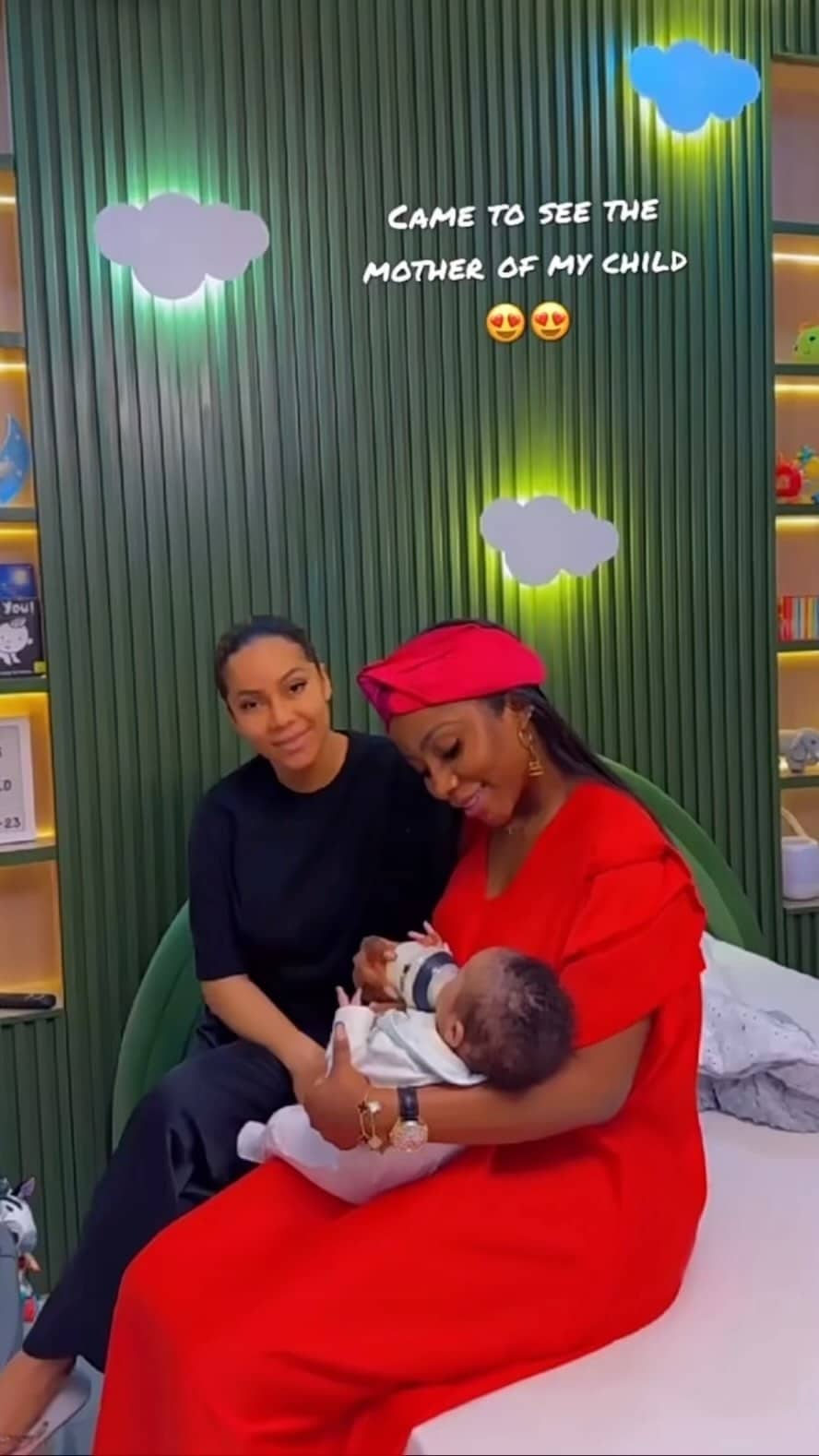 "God when" – Mercy Eke gushes over Maria's son as she visits for the first time