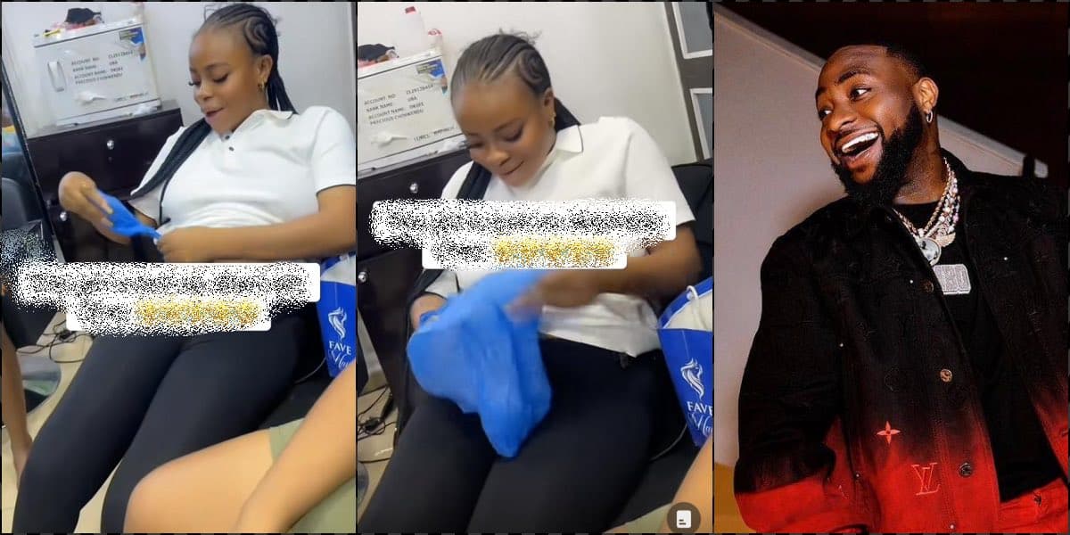 Lady gifted $5K by Davido causes a buzz as she refuses to deposit money in bank