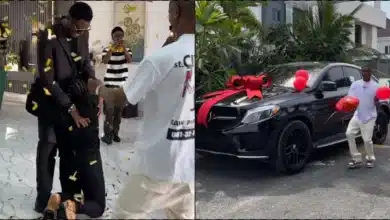 Lady overjoyed as she gets Mercedes Benz as Christmas gift from boyfriend