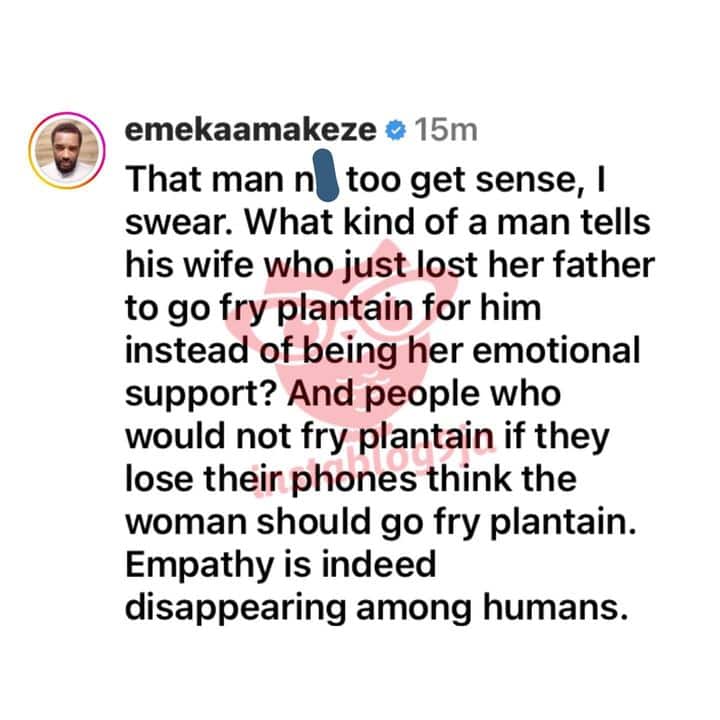 Emeka Amakeze plantain drama