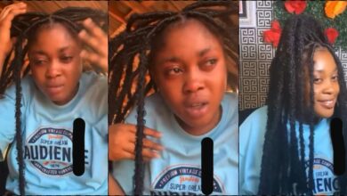 Lady in pain as she flaunts her Christmas hairstyle