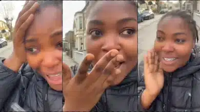 "Officially I'm in the abroad" - Nigerian lady overjoyed as she sees snow for the first time