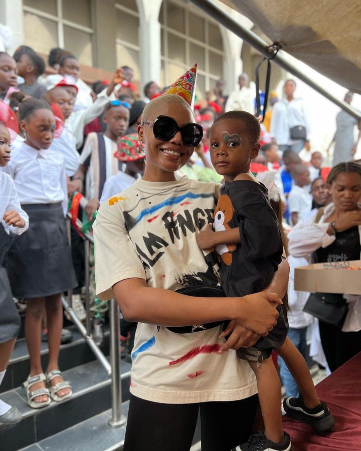 Nancy Isime celebrating her birthday with kids