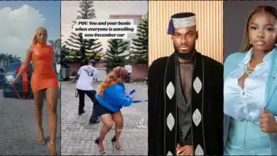 "Mercy Eke the trend setter" - Reactions as Prince, Dorathy recreate colleague's Range Rover unveiling
