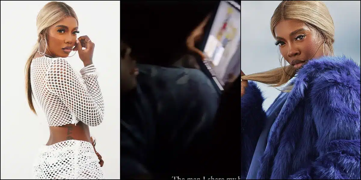 Tiwa savage shares bed with man