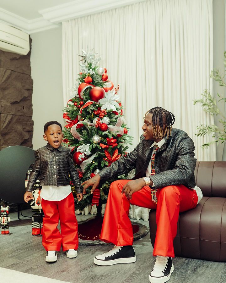 Zlatan Ibile and his son, Shiloh on his 29th Birthday 