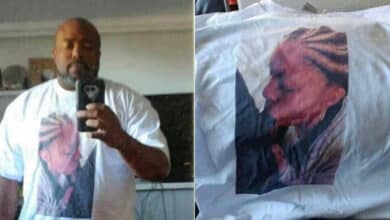 Man who caught wife cheating, prints pictures of her and lover on T-shirt