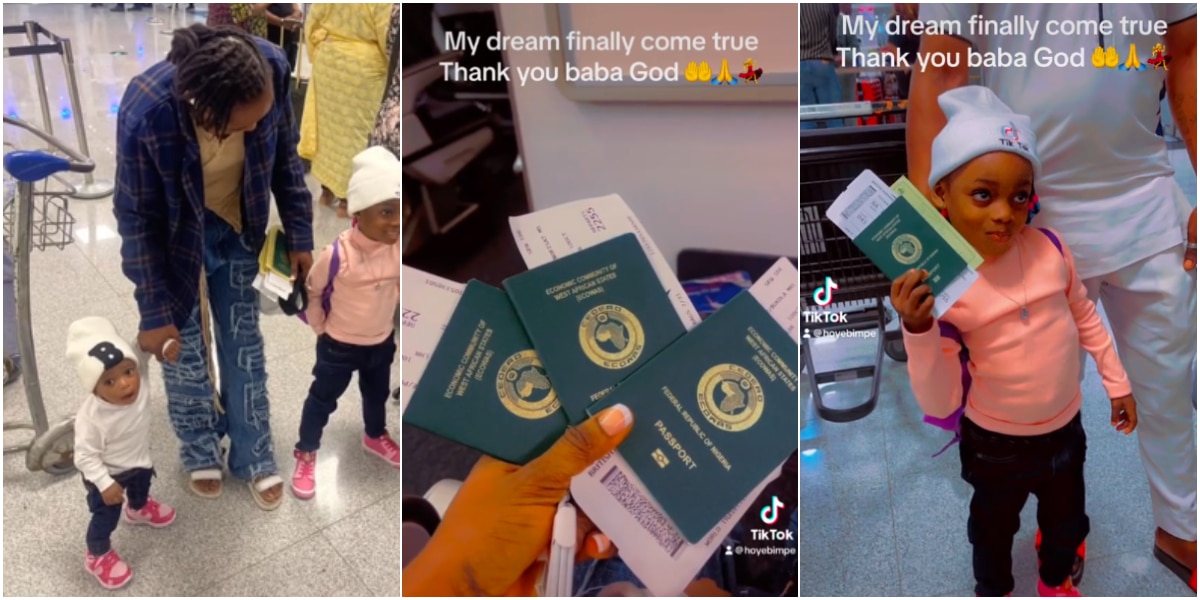 "Dream come true"- Lady over the moon as she finally secures 3 UK visas, relocates abroad with her family