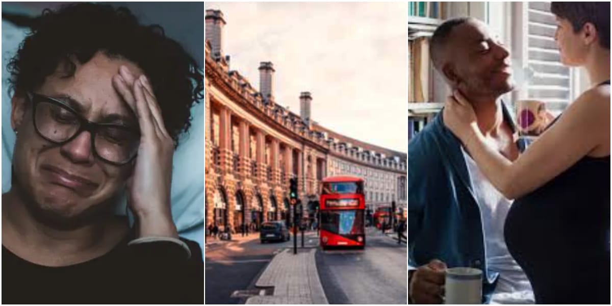 "What should I do?" - Woman cries out as husband, who traveled abroad within a year, impregnates Oyinbo lady, gets papers after asylum