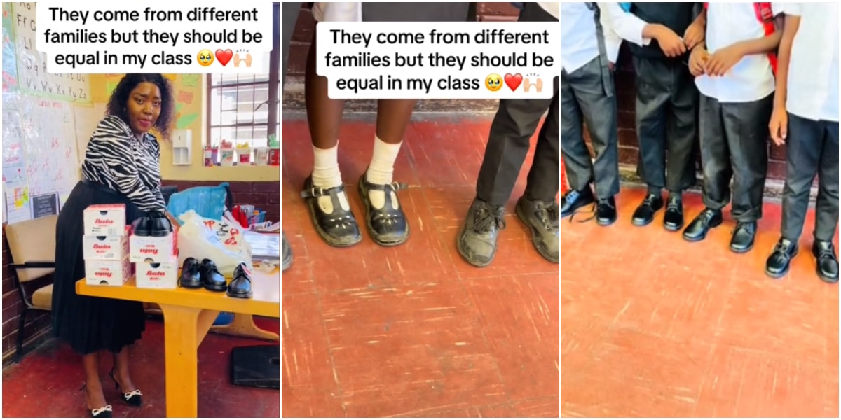 "Want everyone to be equal" - Teacher melts hearts as she buys shoes for all pupils in her class