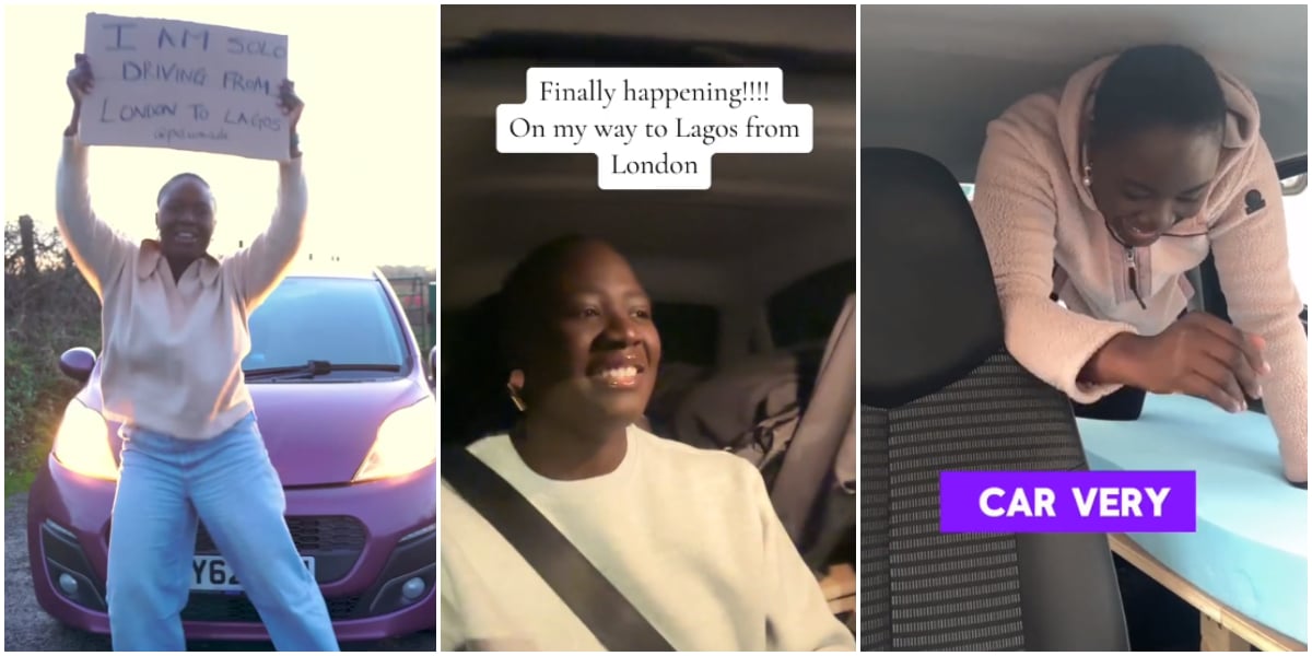 "Solo road trip" - Nigerian lady begins driving from London to Lagos