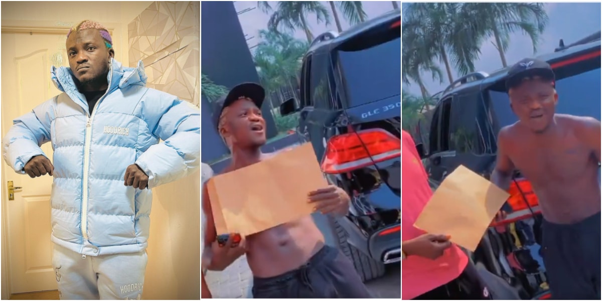 Portable brags as he receives documents for his N60M Benz